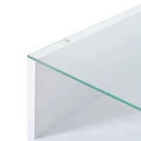 Lift-Top Coffee Table with App-Controlled LED Lighting, Space-Saving Center Table for Compact Homes, 31.5'' L x 31.5'' W x 17.5'' H, White(m-8)