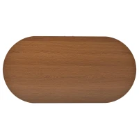 Wood Oval Coffee Table with Space-Saving Design, Stylish Center Table with Hidden Compartment, 39.5" L x 19.5" W x 15.5" H, Wood(m-9)