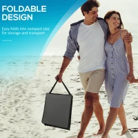 Outsunny Set of 2 Foldable Lounge Chairs with Carry Bag, Adjustable Backrest, Grey(m-6)