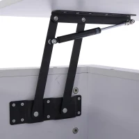 Sleek Lift-Up Coffee Table with LED Lighting and 4 Drawers, Durable Center Table for Living Room, 35.5" L x 21.5" W x 16.5" H, White(m-10)