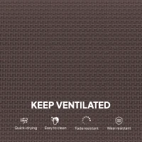 Outsunny Gliding Lounger Chair Set of 2, Single Rockers with Lightweight Metal & Mesh Construction, Brown(m-6)