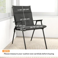 Outsunny Patio Chair Cushions Set of 4, Waterproof Non-Slip Lounge Chair Cushions, 44"x21", Dark Grey(m-3)