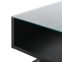 Lift-Up Coffee Table with App-Controlled LED Lighting, Space-Saving Center Table for Compact Homes, 31.5'' L x 31.5'' W x 17.5'' H, Black(m-8)