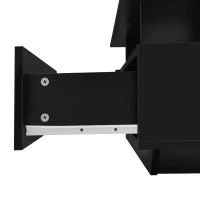 High-Gloss Coffee Table with LED Lighting and 2 Drawers, Versatile Centre Table with Open Storage, 35.5'' L x 21.5'' W x 16'' H, Black(m-12)