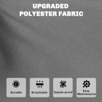 Outsunny Patio Furniture Cushions Water-Repellent Outdoor Loveseat Cushion Removable Covers 23.6" x 23.6", Grey(m-4)