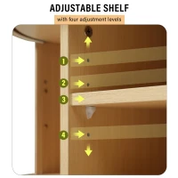 Stylish TV Stand with Rounded Corners and Oval Top, Versatile TV Cabinet for Living Room, 69" L x 15.5" W x 16.5" H, Natural Wood(m-7)