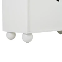 Stylish TV Stand with 4 Doors and Spherical Metal Legs, Sturdy TV Cabinet with Large Closed Storage, 71" L x 15.5" W x 17.5" H, White+Oak(m-10)