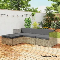 Outsunny Patio Furniture Cushions Water-Repellent Outdoor Loveseat Cushion Removable Covers 23.6" x 23.6", Grey(m-10)