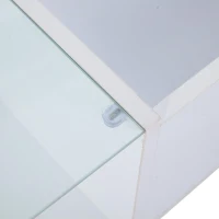 Lift-Up Coffee Table with App-Controlled LED Light and Half Glass Top, Modern Center Table for Living Room, 39.5" L x 19.5" W x 13" H, White(m-9)