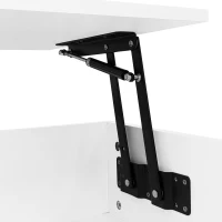 Lift-Top Coffee Table with Sliding Extendable Desktop, Sleek Multi‑Use Table with USB/App-Controlled Lights, 39.5" L x 19.5" W x 17.5" H, White(m-10)