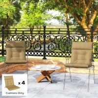Outsunny Patio Chair Cushions Set of 4, Waterproof Non-Slip Lounge Chair Cushions, 44"x21", Khaki(m-1)