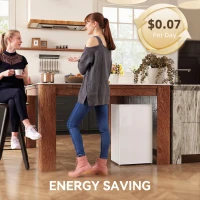 HOMCOM 2.1 Cu. Ft. Mini Freezer, Compact Upright Freezer with Reversible Door, Removable Shelf, Adjustable Temperature, White(m-10)