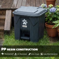 Outsunny Dog Poop Outdoor Garbage Bin, 8 Gal Pet Waste Garbage Can with Lid and Pedal, Waterproof Plastic Trash Can, Dark Grey(m-7)