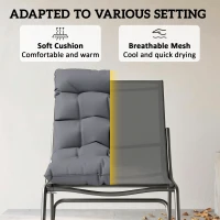Outsunny Outdoor Rocking Chair, Oversized Rocking Patio Chair with 25" Extra Wide Mesh Seat and Cushion, Dark Grey(m-6)