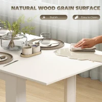 HOMCOM Modern Extendable Dining Table, 55.1 x 31.5 in, for 6-8 People, Expandable Dining Table for Kitchen, White(m-6)