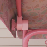 Qaba Kids Patio Swing, 2-Seater Outdoor Porch Swing with Safety Belt and Adjustable Canopy for Backyard Garden, Pink(m-9)