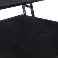 Lift-Up Coffee Table with App-Controlled LED Light and Half Glass Top, Modern Center Table for Living Room, 39.5" L x 19.5" W x 13" H, Black(m-10)