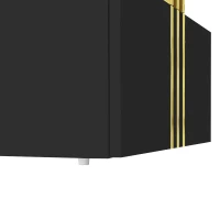 Minimalist Coffee Table with 2 Drawers and High-Gloss Finish, Multi-Use Side Table for Living Spaces, 39.5'' L x 19.5'' W x 15.5'' H, Black(m-11)