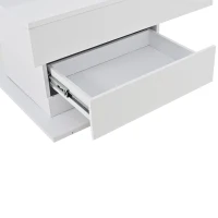 Rotating Lift-Top Coffee Table with Height-Adjustable Top, Space-Saving Side Table with Hidden Storage, 27.5'' L x 27.5'' W x 17.5'' H, White(m-9)