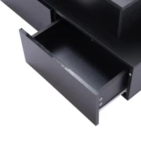 Sleek Lift-Up Coffee Table with LED Lighting and 4 Drawers, Durable Center Table for Living Room, 35.5" L x 21.5" W x 16.5" H, Black(m-12)