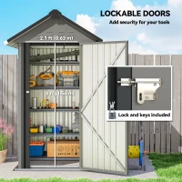 Outsunny Outdoor Storage Shed with Lockable Door, Metal Garden Shed with 4 Vents for Backyard Patio(m-7)