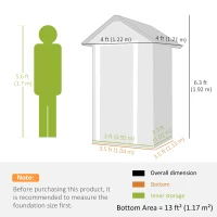 Outsunny Outdoor Storage Shed with Lockable Door, Metal Garden Shed with 4 Vents for Backyard Patio(m-3)