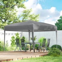 Outsunny 10 x 10ft Folding Pop Up Tent Outdoor Gazebo Canopy with Carrying Bag, Grey(m-9)