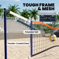 Soozier Portable Volleyball Net Set Outdoor, Volleyball Training Net with 21-27ft Adjustable Length, Volleyball, Air Pump(m-6)