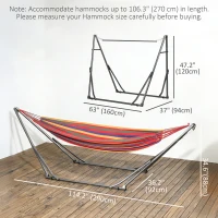 Outsunny Portable Hammock Stand, 2-in-1 Hammock Net Stand and Hanging Space, Patio, Garden, Yard, Black(m-3)
