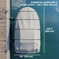 Outsunny 19-20 Ft Trailer Boat Cover, 3000mm Waterproof Universal Boat Cover with Quick-Fasten Buckles, Light Grey(m-3)