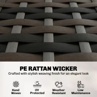 Outsunny 4 Piece Wicker Patio Furniture Set, Outdoor Furniture Conversation Set with Loveseat, Chairs, 2 Tier Table, Beige(m-5)