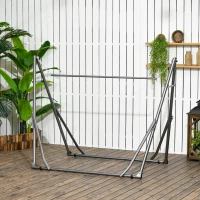 Outsunny Portable Hammock Stand, 2-in-1 Hammock Net Stand and Hanging Space, Patio, Garden, Yard, Black(m-9)