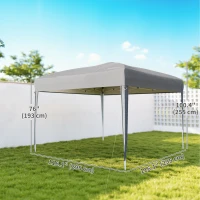 Outsunny 10 x 10ft Folding Pop Up Tent Outdoor Gazebo Canopy with Carrying Bag, Grey(m-3)