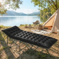 Outsunny Sleeping Mat, Camping Mat Pad with Elastic Straps, Black(m-7)