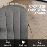 Outsunny Set of 2 Patio Chair Cushions, High Back Adirondack Chair Cushion with Ties, High-Density Foam, Dark Grey(m-5)
