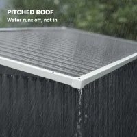 Outsunny 7.5' x 4.3' Outdoor Storage Shed, Waterproof Metal Garden Shed with Lockable Doors, for Backyard, Lawn, Patio, Dark Grey(m-6)