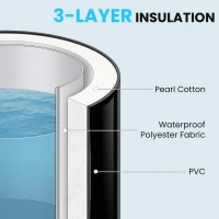 Outsunny Ice Bath Tub for Athletes, 71 Gal Cold Plunge Tub with Cover, Pump, Portable Multiple Layered Inflatable Ice Barrel(m-5)