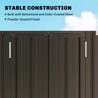 Outsunny Outdoor Storage Shed with Adjustable Shelves Metal Garden Shed with Double Doors for Patio Balcony Garage(m-6)