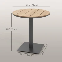 Outsunny Outdoor Side Table, 28" Weather Resistant Round Patio Table with Slatted Design for Garden, Terrace, Balcony, Natural(m-3)