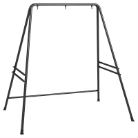 Outsunny Hammock Chair Stand, Hanging Heavy Duty Metal Frame Hammock Stand for Hanging Hammock Air Porch Swing Chair, Egg Cahir, Indoor & Outdoor Use, 70.1" x 56.3" x 70.9" Black(m-11)