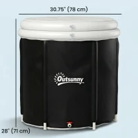 Outsunny Ice Bath Tub for Athletes, 71 Gal Cold Plunge Tub with Cover, Pump, Portable Multiple Layered Inflatable Ice Barrel(m-3)