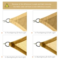 Outsunny Rectangle 10' x 13' Canopy Sun Sail Shade Garden Cover UV Protector Outdoor Patio Lawn Shelter with Carrying Bag (Sand)(m-7)