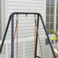 Outsunny Hammock Chair Stand, Hanging Heavy Duty Metal Frame Hammock Stand for Hanging Hammock Air Porch Swing Chair, Egg Cahir, Indoor & Outdoor Use, 48.8" x 56.3" x 70.9" Black(m-9)