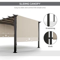 Outsunny 10' x 10' Patio Pergola with Weather-Resistant Steel Frame, Backyard Sun Shade Canopy Cover Shelter for Porch Party, Garden, Grill Gazebo, Beige(m-5)