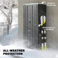 Outsunny Outdoor Storage Shed with Adjustable Shelves Metal Garden Shed with Double Doors for Patio Balcony Garage(m-7)