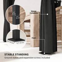 Outsunny 8' x 8.5' Metal Retractable Pergola Canopy with Sidewalls, Outdoor Gazebo UPF30+ Sun Shade Shelter for Garden, Deck(m-7)