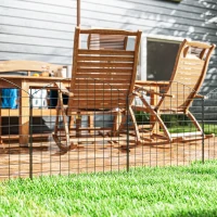 Outsunny Metal Garden Fence, Decorative Fence Set of 6, 181.1" x 38.2", Vegetable Fence, Path Border, Garden Edging, Black(m-8)