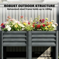 Outsunny Raised Garden Bed with Legs Storage Shelf Elevated Planter Box 31.5" for Flowers Vegetables Dark Grey(m-5)