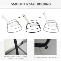 Outsunny Garden Rocking Chair, Outdoor Indoor Sling Fabric Rocker for Patio, Balcony, Porch, Cream White(m-4)