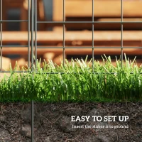 Outsunny Metal Garden Fence, Decorative Fence Set of 6, 181.1" x 38.2", Vegetable Fence, Path Border, Garden Edging, Black(m-5)